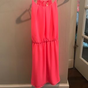 Hot pink spaghetti strap dress